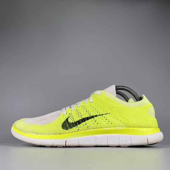 Nike Free 4.0 Flyknit Women's Size 10.5 Bolt White Running Sneakers Athletic - Picture 1 of 9